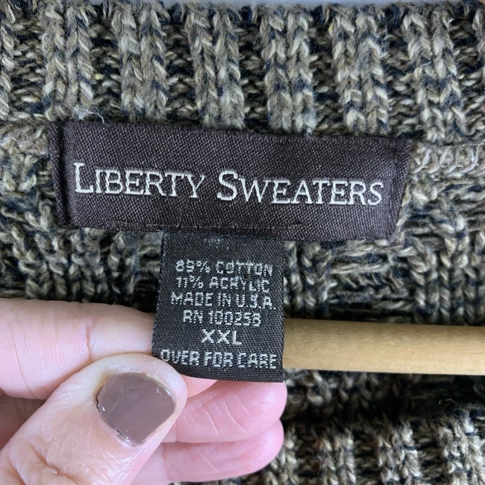 VTG 90s Mens Chunky 3D Basketweave Grandpa Sweater XL Earthy Grunge Granola USA